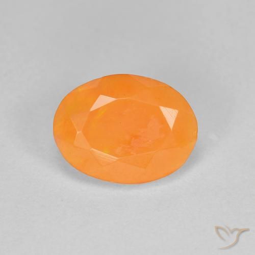 0.75ct Naturale Arancio Medio Opale di fuoco, Ovale, Traslucido