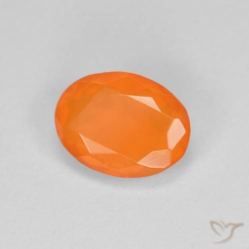 Opale di fuoco Arancione rossastra naturale da 0.67 ct, Ovale, Traslucido