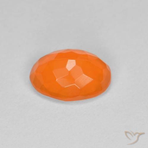 Opale di fuoco Arancione rossastra naturale da 0.67 ct, Ovale, Traslucido