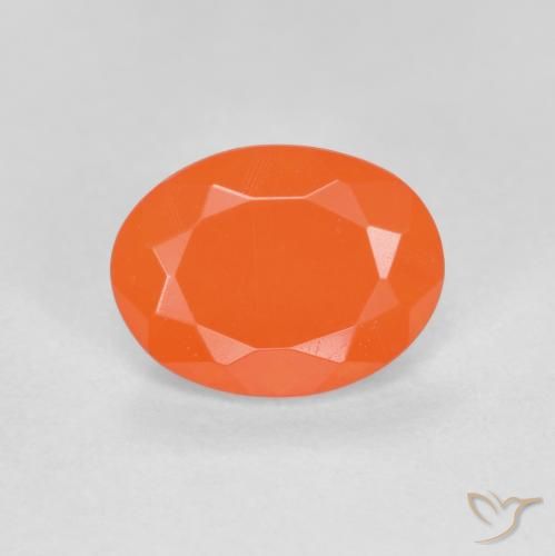 0.69ct Naturale Arancione brillante Opale di fuoco, Ovale, Traslucido