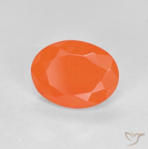 Opale di fuoco Arancione brillante naturale da 0.69 ct, Ovale, Traslucido