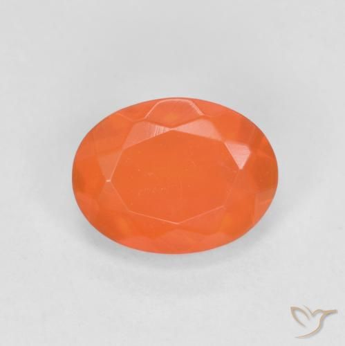 0.64ct Naturale Arancio scuro rossastro Opale di fuoco, Ovale, Traslucido