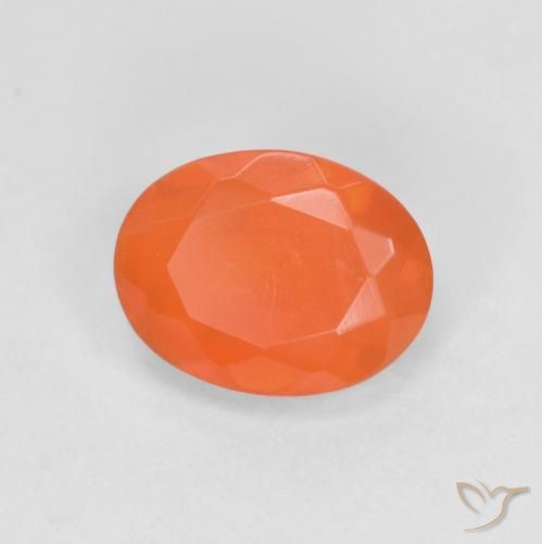Opale di fuoco Arancio scuro rossastro naturale da 0.64 ct, Ovale, Traslucido