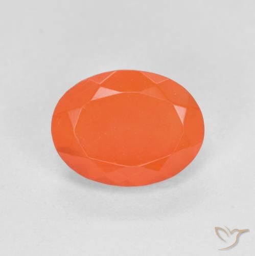 0.78ct Naturale Arancione brillante Opale di fuoco, Ovale, Traslucido