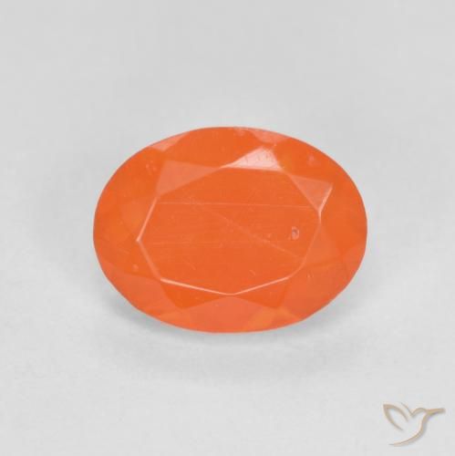 0.72ct Naturale Arancio Medio Opale di fuoco, Ovale, Traslucido