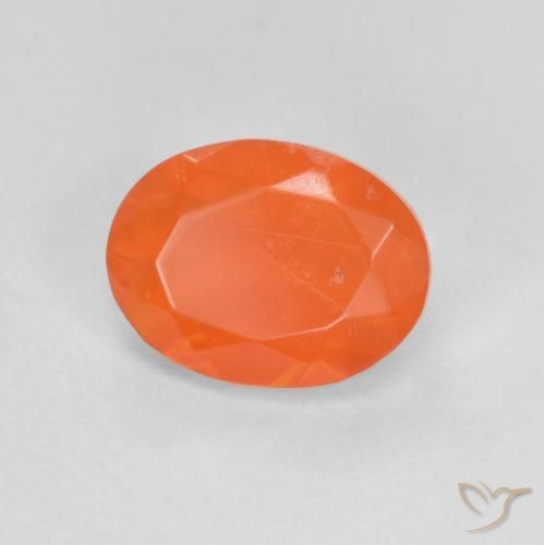 Opale di fuoco Arancio Medio naturale da 0.72 ct, Ovale, Traslucido