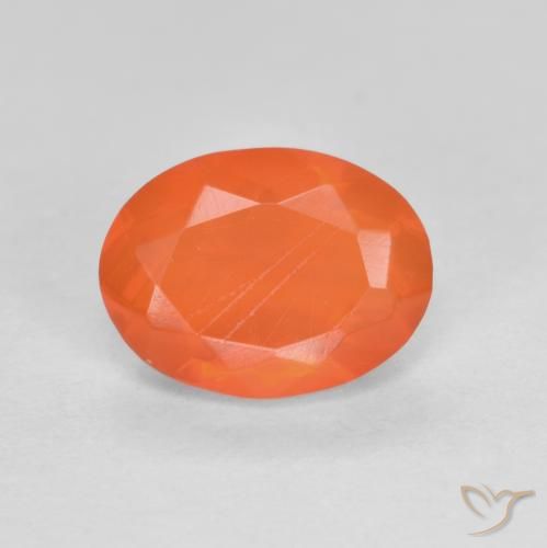 0.72ct Naturale Arancio Intenso Opale di fuoco, Ovale, Traslucido