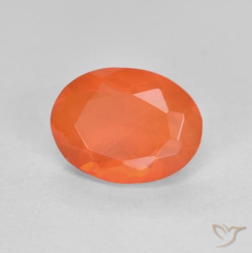 Opale di fuoco Arancio Intenso naturale da 0.72 ct, Ovale, Traslucido