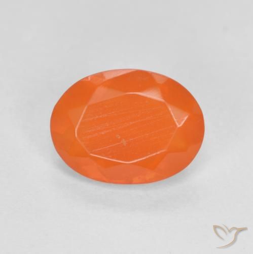 0.77ct Naturale Arancione brillante Opale di fuoco, Ovale, Traslucido