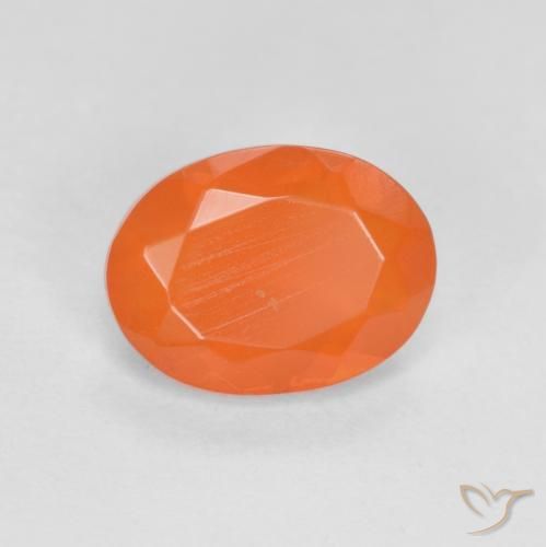 Opale di fuoco Arancione brillante naturale da 0.77 ct, Ovale, Traslucido