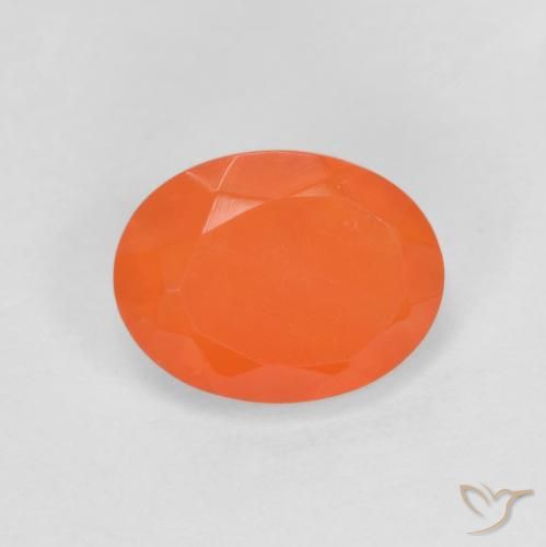 0.72ct Naturale Arancio Intenso Opale di fuoco, Ovale, Traslucido
