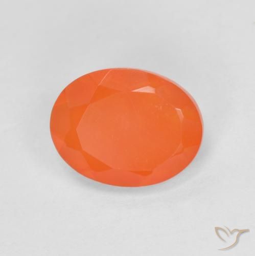Opale di fuoco Arancio Intenso naturale da 0.72 ct, Ovale, Traslucido