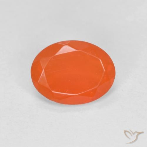 0.59ct Naturale Arancio Intenso Opale di fuoco, Ovale, Traslucido