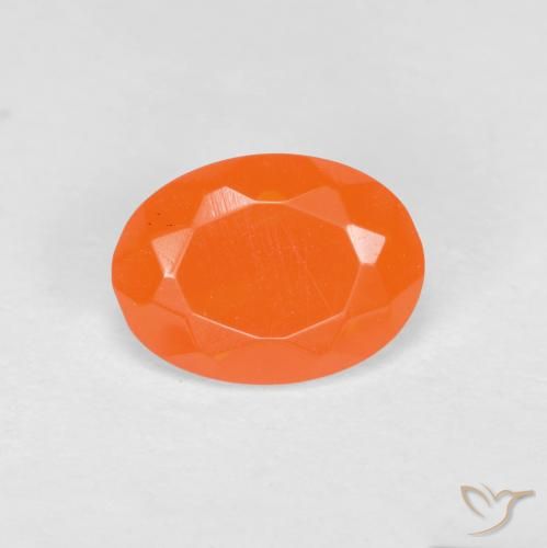 0.64ct Naturale Arancia Albicocca tiepida Warm Opale di fuoco, Ovale, Traslucido