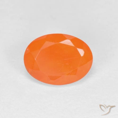 0.82ct Naturale Arancio Medio Opale di fuoco, Ovale, Traslucido