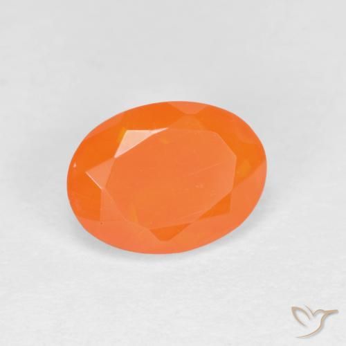 Opale di fuoco Arancio Medio naturale da 0.82 ct, Ovale, Traslucido