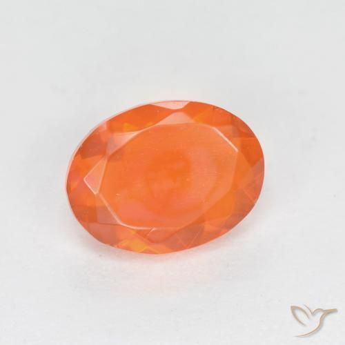 Opale di fuoco Arancio Intenso naturale da 0.80 ct, Ovale, Traslucido