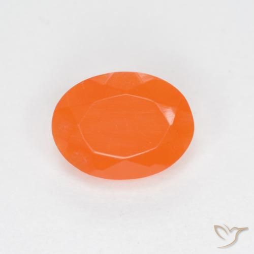 0.58ct Naturale Arancio Medio Opale di fuoco, Ovale, Traslucido