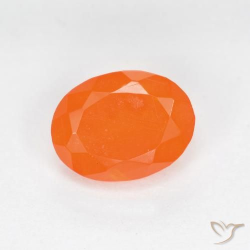 0.69ct Naturale Arancione rossastra Opale di fuoco, Ovale, Traslucido