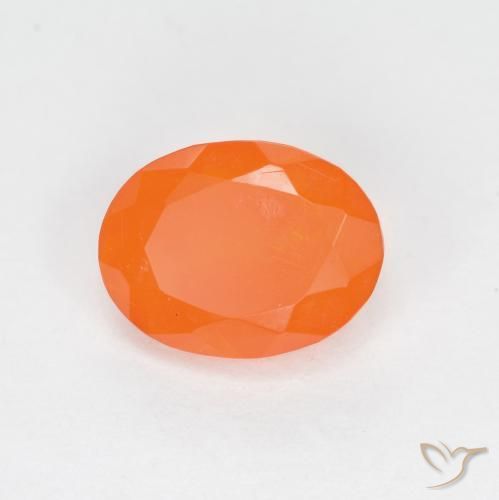Opale di fuoco Arancione rossastra naturale da 0.69 ct, Ovale, Traslucido