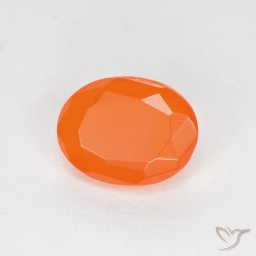 Opale di fuoco Arancione rossastra naturale da 0.64 ct, Ovale, Traslucido