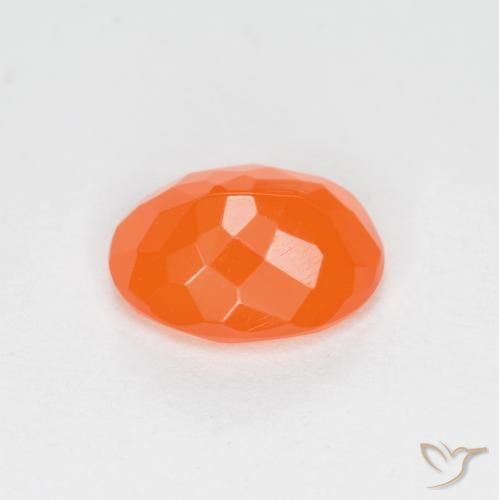 Opale di fuoco Arancione rossastra naturale da 0.64 ct, Ovale, Traslucido