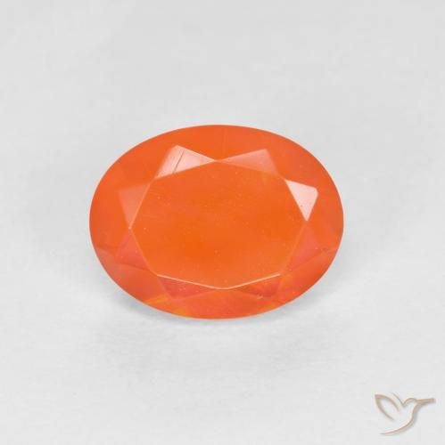 0.77ct Naturale Arancio Intenso Opale di fuoco, Ovale, Traslucido