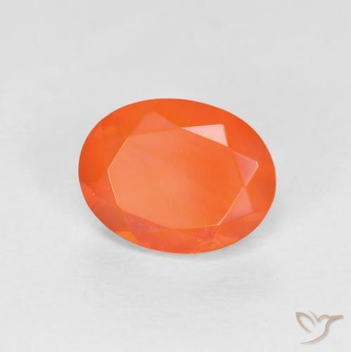 Opale di fuoco Arancio Intenso naturale da 0.77 ct, Ovale, Traslucido