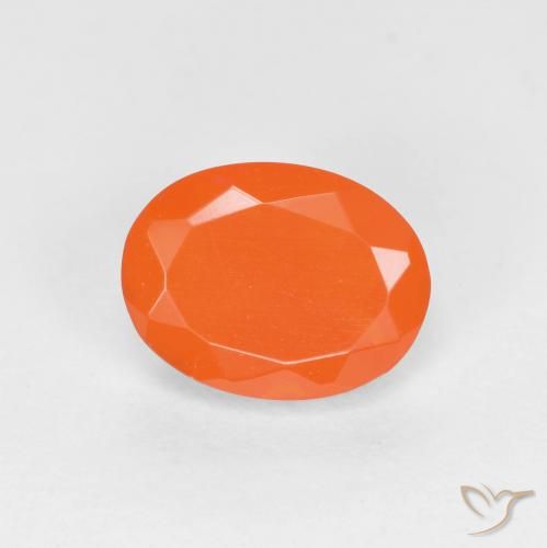 0.71ct Naturale Arancione brillante Opale di fuoco, Ovale, Traslucido