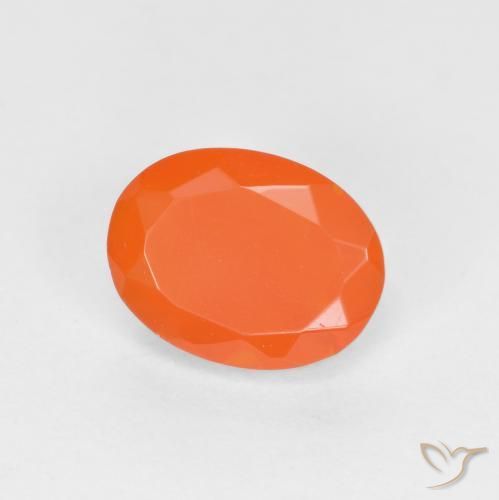 Opale di fuoco Arancione brillante naturale da 0.71 ct, Ovale, Traslucido