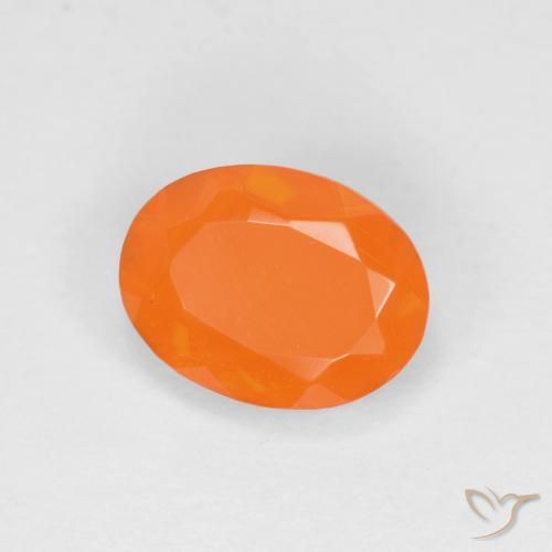 Opale di fuoco Arancio Intenso naturale da 0.61 ct, Ovale, Traslucido