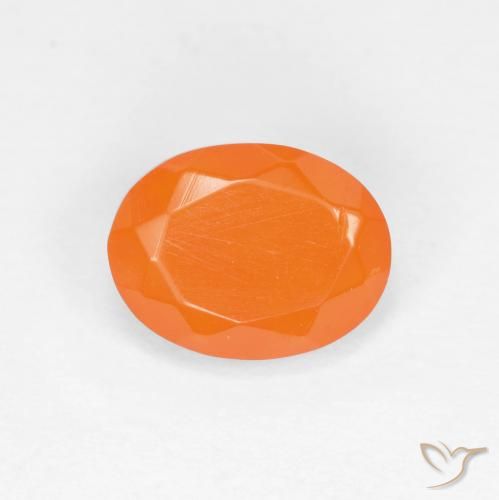 0.54ct Naturale Arancio Medio Opale di fuoco, Ovale, Traslucido