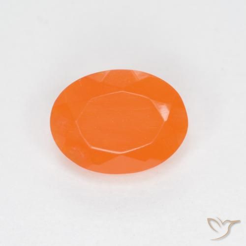 0.62ct Naturale Arancio Medio Opale di fuoco, Ovale, Traslucido