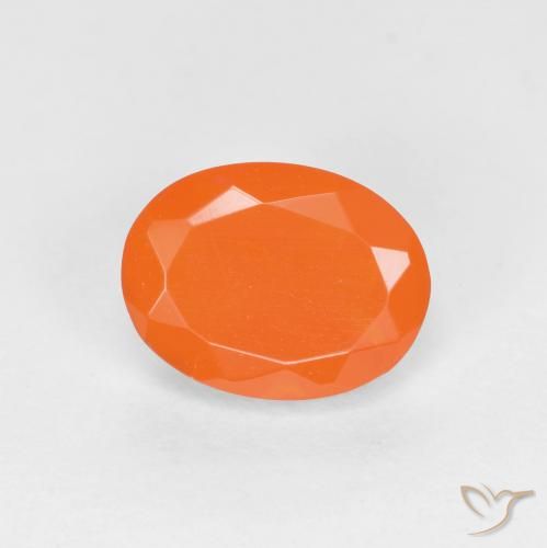 0.71ct Naturale Arancio Medio Opale di fuoco, Ovale, Traslucido