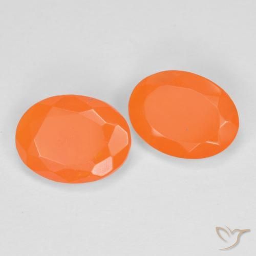 Gemme di Opale di fuoco Arancia Albicocca tiepida Warm naturale da 1.08 ct, Ovale, Traslucido