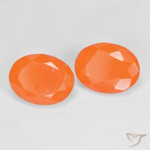 Gemme di Opale di fuoco Arancio Medio naturale da 1.45 ct, Ovale, Traslucido