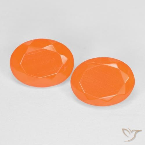1.56ctw Naturale Arancio Medio Opale di fuoco, Ovale, Traslucido