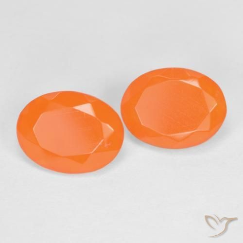 Gemme di Opale di fuoco Arancio Medio naturale da 1.56 ct, Ovale, Traslucido