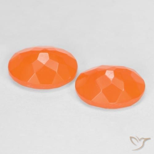Gemme di Opale di fuoco Arancio Medio naturale da 1.56 ct, Ovale, Traslucido