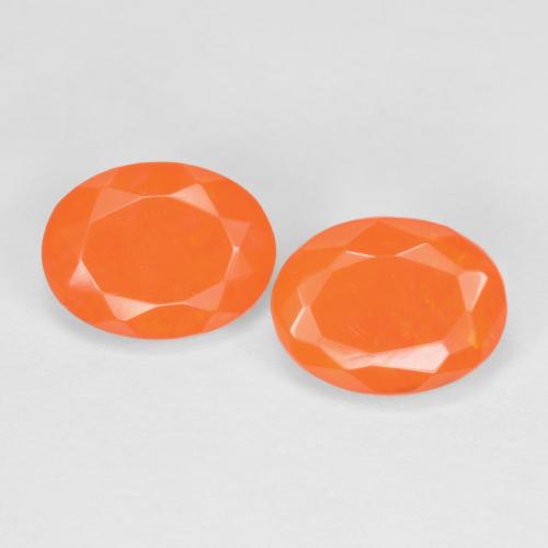 Gemme di Opale di fuoco Arancio Medio naturale da 1.31 ct, Taglio ovale, Traslucido