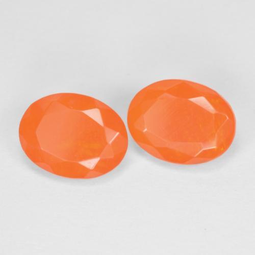 Gemme di Opale di fuoco Arancio Medio naturale da 1.31 ct, Taglio ovale, Traslucido