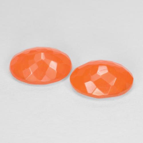 Gemme di Opale di fuoco Arancio Medio naturale da 1.31 ct, Taglio ovale, Traslucido