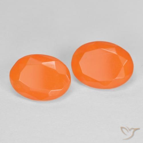 Gemme di Opale di fuoco Arancio Medio naturale da 1.31 ct, Ovale, Traslucido