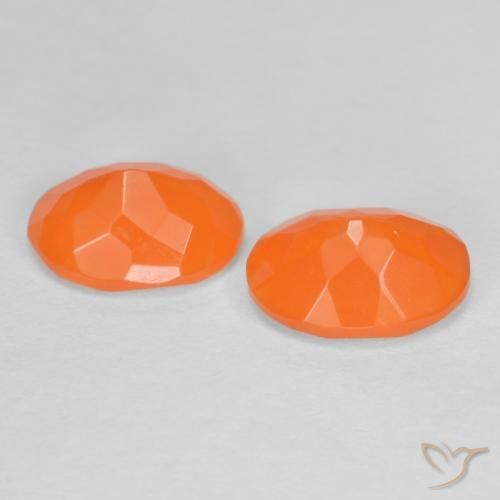 Gemme di Opale di fuoco Arancio Medio naturale da 1.31 ct, Ovale, Traslucido