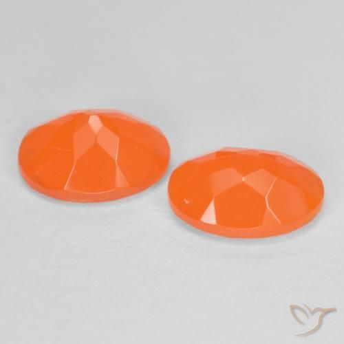 Gemme di Opale di fuoco Arancio Medio naturale da 1.36 ct, Ovale, Traslucido