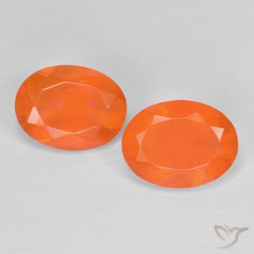 Opale di fuoco naturale arancione da 1,23 ct, taglio ovale, traslucido