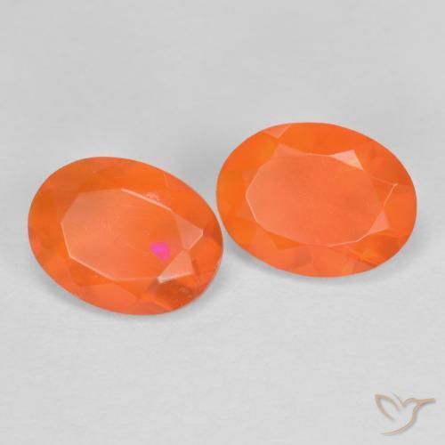 Opale di fuoco naturale arancione da 1,23 ct, taglio ovale, traslucido