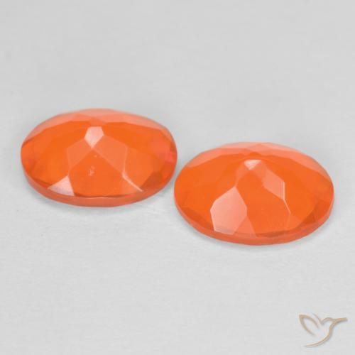 Opale di fuoco naturale arancione da 1,23 ct, taglio ovale, traslucido