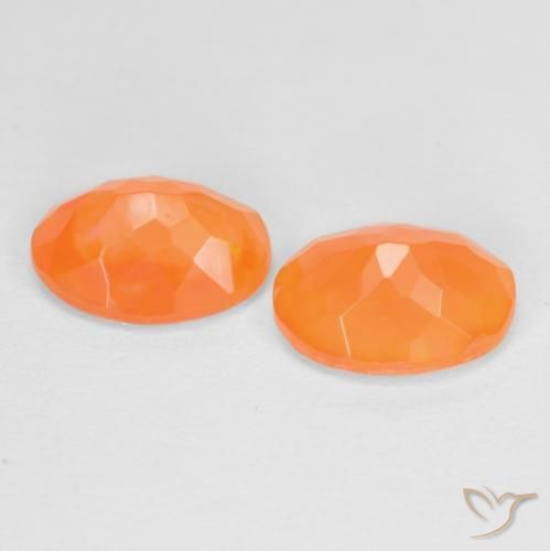 Gemme di Opale di fuoco Albicocca Arancia naturale da 1.35 ct, Ovale, Traslucido
