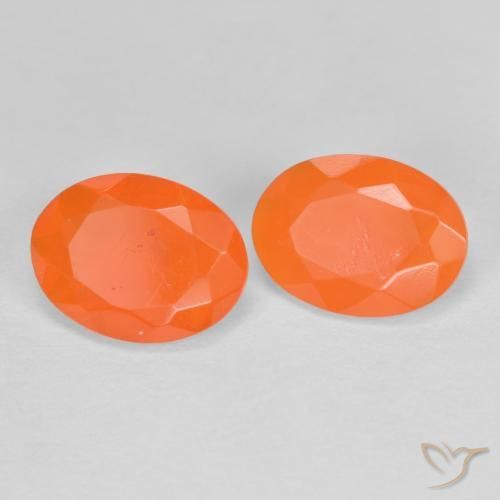 Gemme di Opale di fuoco Arancio Medio naturale da 1.22 ct, Ovale, Traslucido